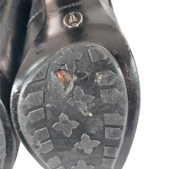 FRYE! "MARLOW" BLACK GENUINE LEATHER QUAD WRAPPED/BUCKLE ANKLE BOOTS! SZ 8.5M - Picture 11 of 12